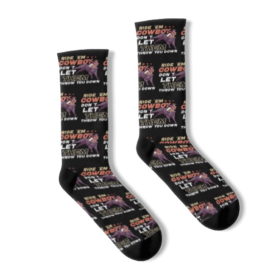Rodeo Bull Riding Livestock Show Farmer Cattle Socks