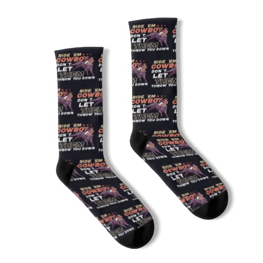 Rodeo Bull Riding Livestock Show Farmer Cattle Socks