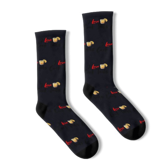 I Love Cock Tails Funny Sassy Cocktails Drinking Socks