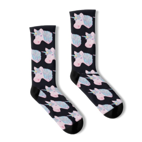 kawaii rainbow unicorn Socks