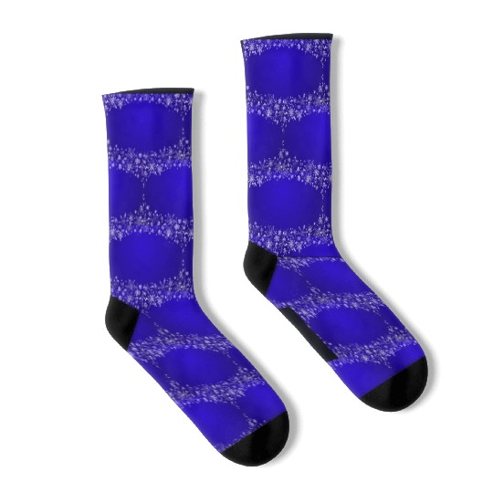 Modern Navy Blue Snowflakes Pattern Socks