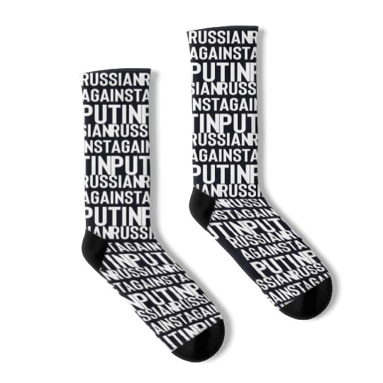Russian against Putin white Socks