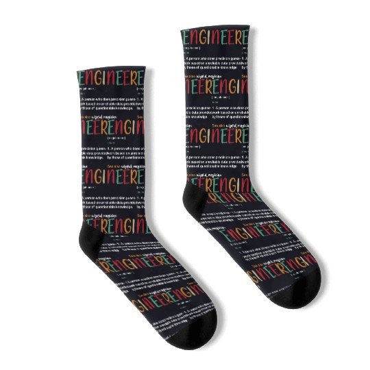 Funny College Student Engineer Definition Socks