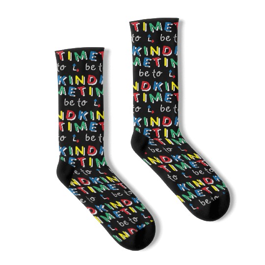 Time To Be Kind Orange Unity Day Anti Bullying Pre Socks