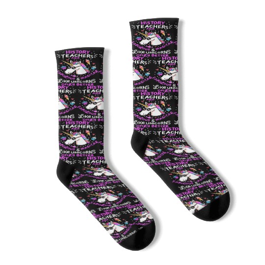 School Unicorn Funny Saying History Teacher Gift Socks