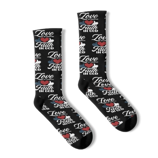 Patriotic American America US Flag USA 4th July Socks