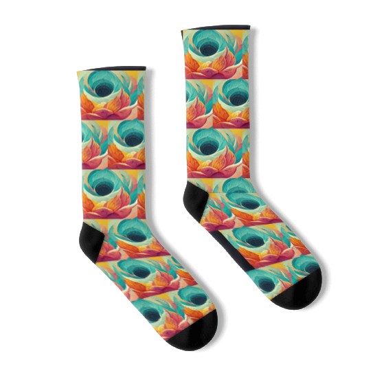 Colorful mandala flower version 6 Socks