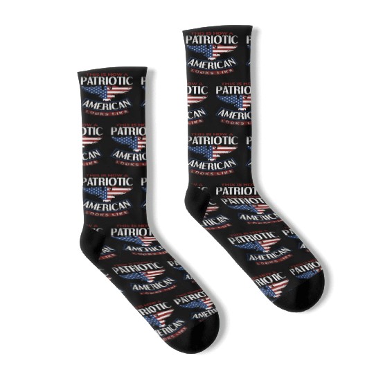 Patriotic American America US Flag USA 4th July Socks