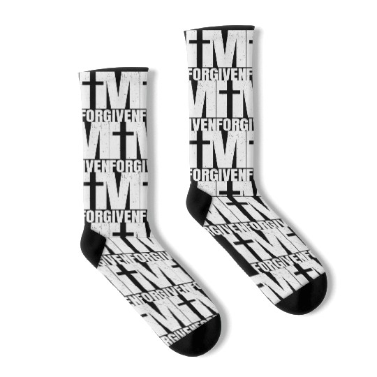 I m Forgiven Socks Christian Faith Gift Cross