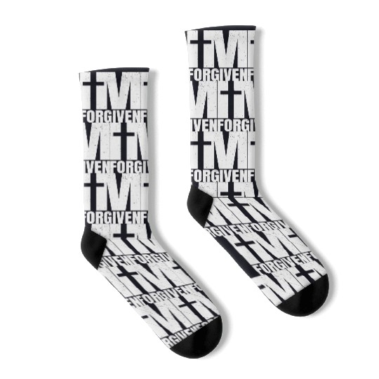 I m Forgiven Socks Christian Faith Gift Cross