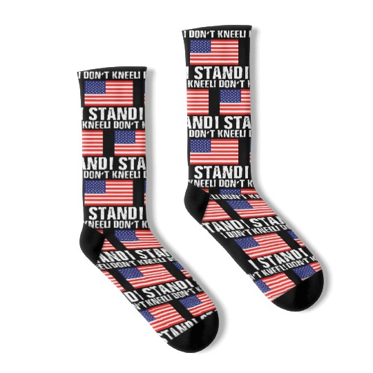 I Dont Kneel Veteran Socks Proud Americans US Fl