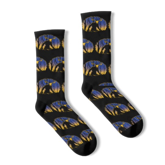 Wendigo Folk Creature Forest Cryptid Halloween Socks