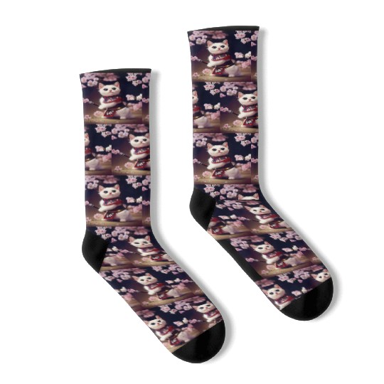 Samurai Cat Socks