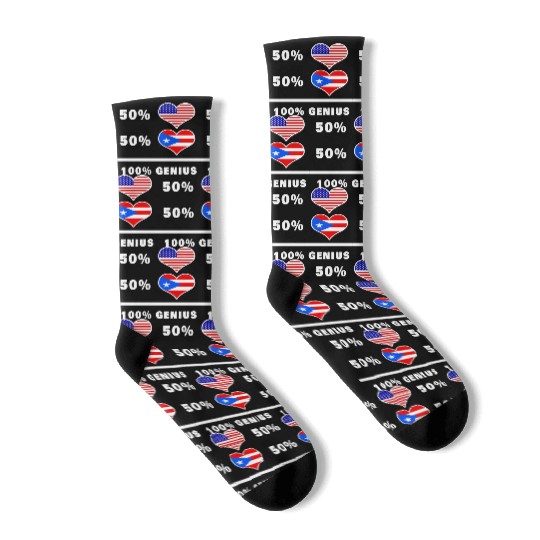 USA and Puerto Rico genius flag design Socks