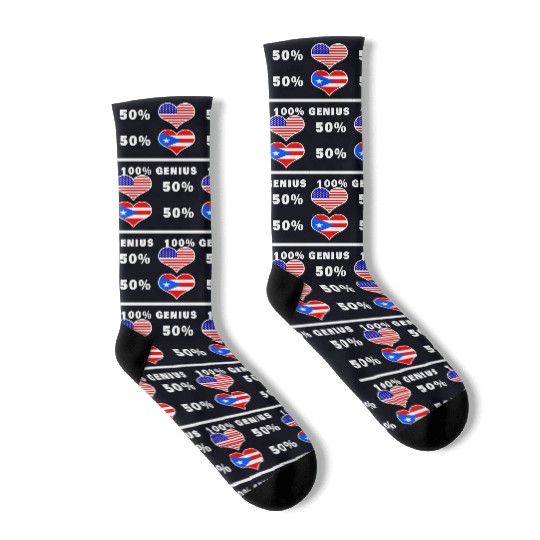 USA and Puerto Rico genius flag design Socks