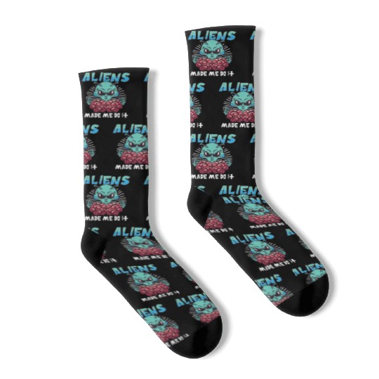 Alien Extraterrestrial Area 51 UFO Space Geek Gift Socks