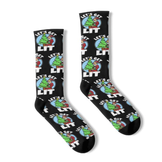 Lets get lit christmas Socks