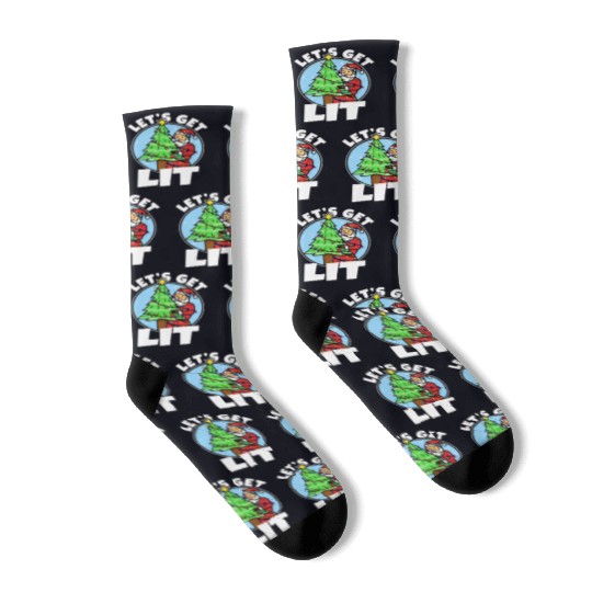 Lets get lit christmas Socks