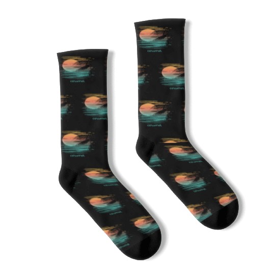Artistic Cozumel Mexico Palm Tree Vacation Socks