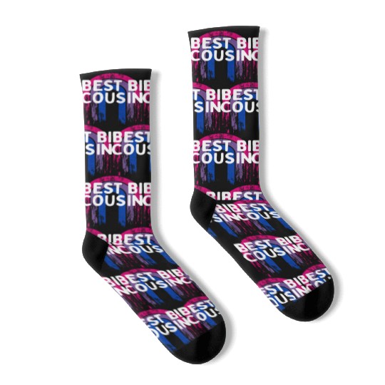 Best Bi Cousin Bisexual LGBTQ Bi Pride LGBT Family Socks