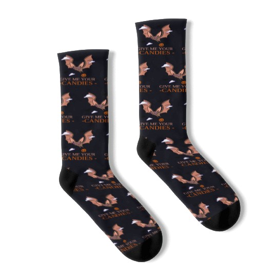 Halloween bat pumpkin trick-or-treat gift idea Socks