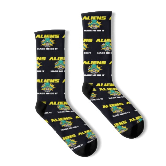 Alien Extraterrestrial Area 51 UFO Space Geek Gift Socks