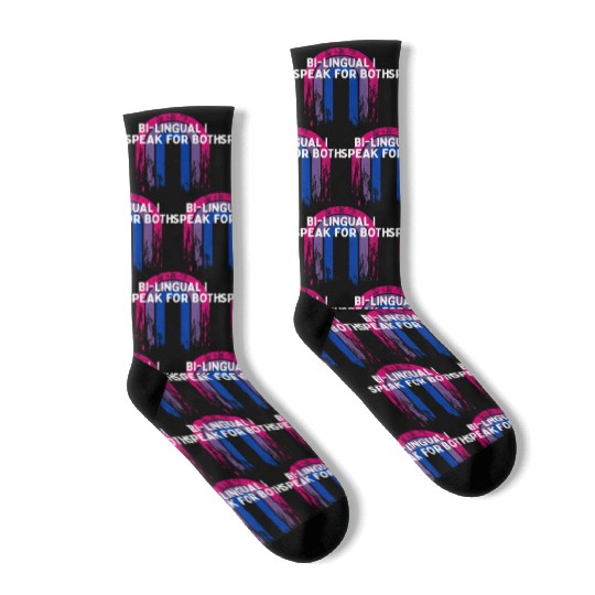 Bi-lingual I Speak for Both Bisexual Pride Month Socks