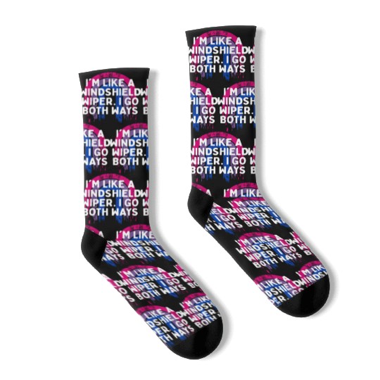 I Go Both Ways Bisexual LGBTQ Bi Pride Funny Dad Socks