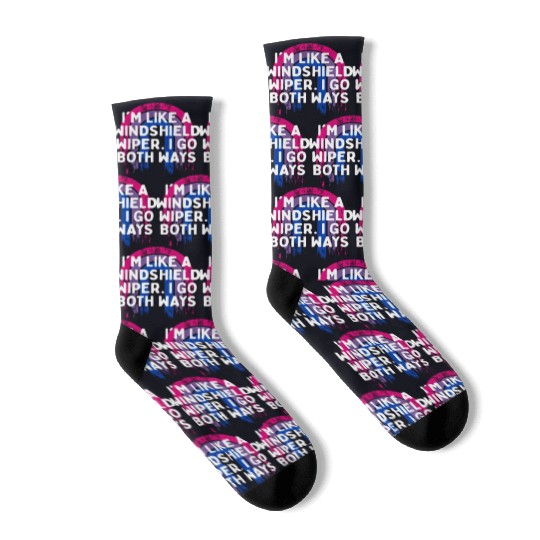 I Go Both Ways Bisexual LGBTQ Bi Pride Funny Dad Socks