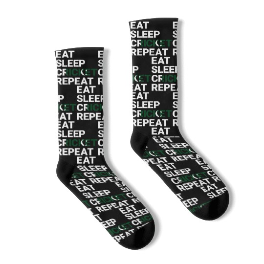 Eat Sleep Cricket Repeat PK Flag Sports Gift Socks