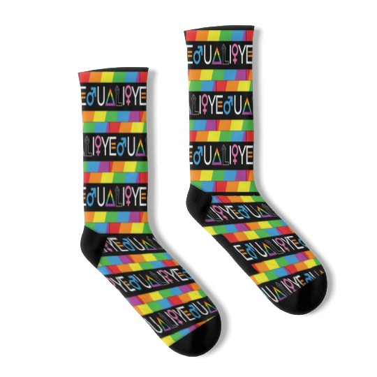 LBGT Flag Gay Pride Human Vintage Rainbow Socks