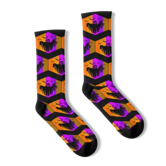 Halloween Theme Cute Ghost Bat Coffee Lover Mug Socks