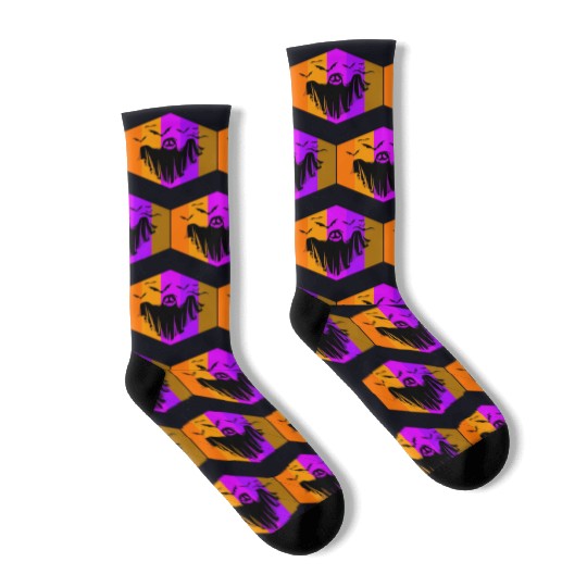 Halloween Theme Cute Ghost Bat Coffee Lover Mug Socks