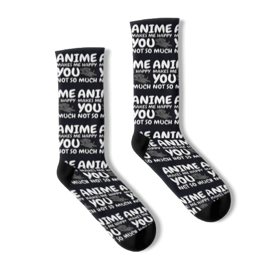 Great Dane Anime Makes Me Happy Socks