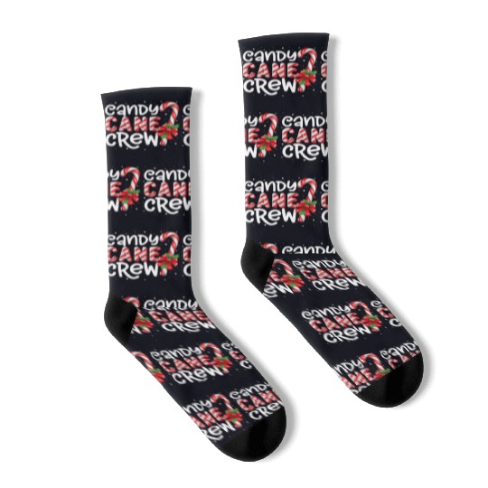 Candy Cane Crew Funny Christmas Candy Lover Xmas Socks