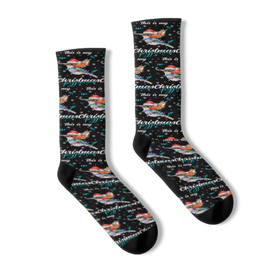 Winter Christmas Pyjama Hummingbird Socks