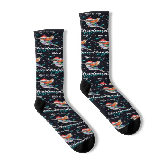 Winter Christmas Pyjama Hummingbird Socks