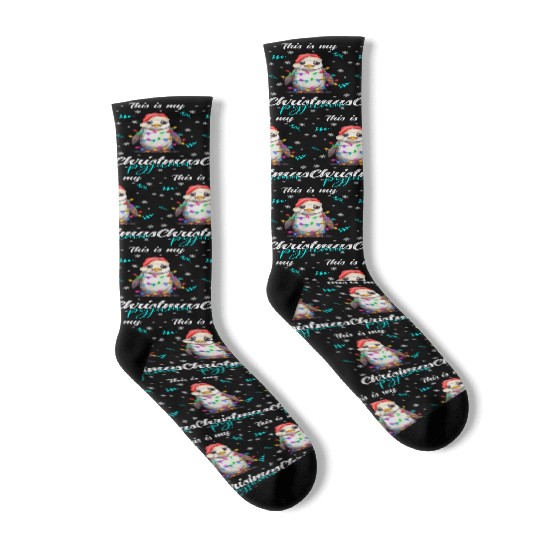 Winter Christmas Pyjama Penguin Socks