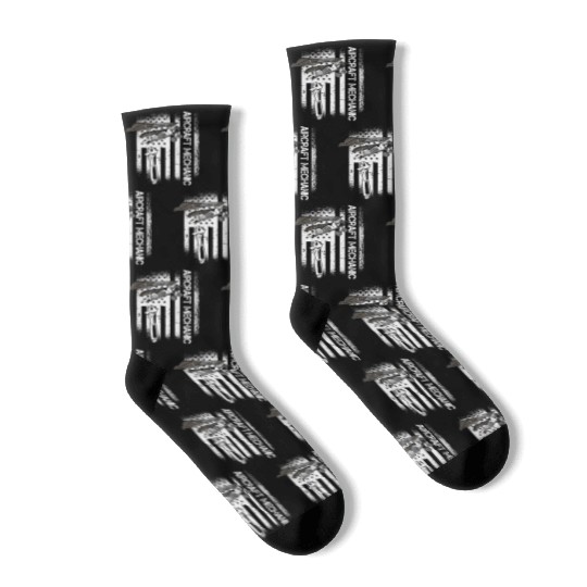 Aircraft Mechanic Us Flag Socks