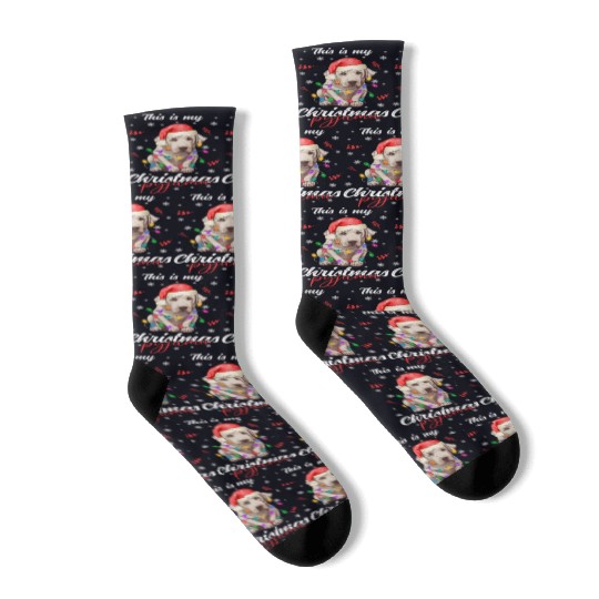Winter Christmas Pyjama Labrador Socks