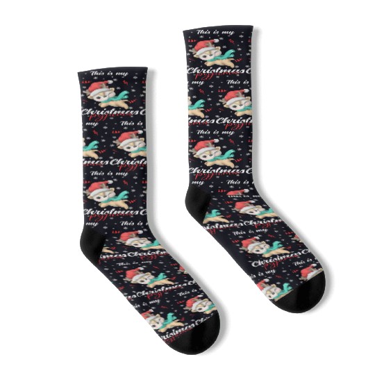 Winter Christmas Pyjama Reindeer Socks
