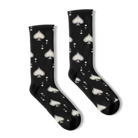 Ace Of Spades Blackjack Cards Poker 21 Socks