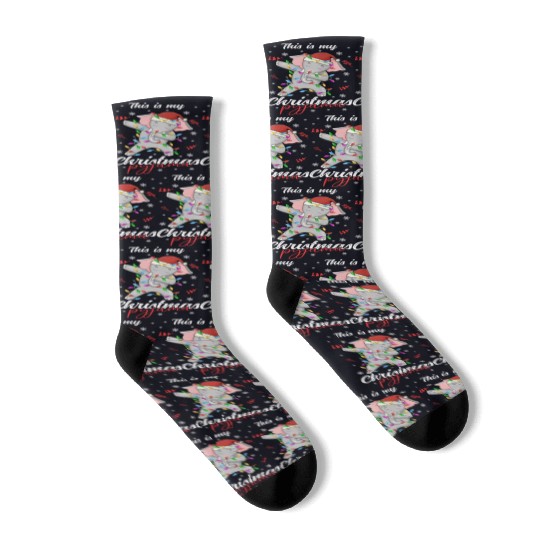 Winter Christmas Pyjama Elephant Socks