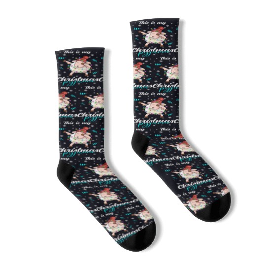 Winter Christmas Pyjama Sheep Socks