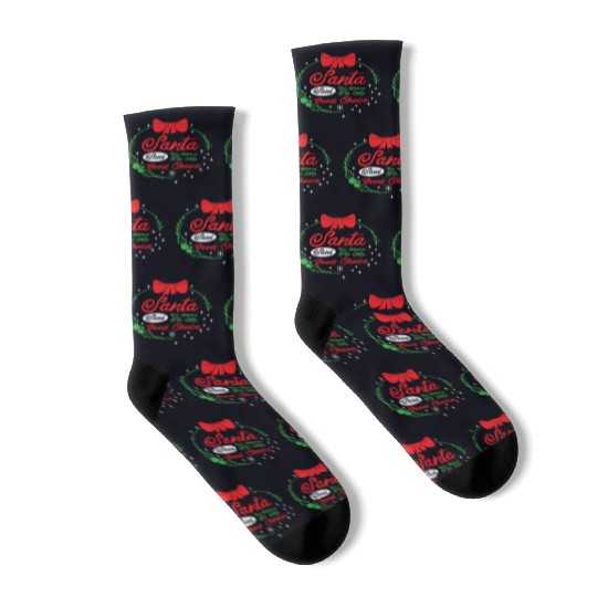 Santa Christmas Wish Holiday Present Pick Up Lines Socks