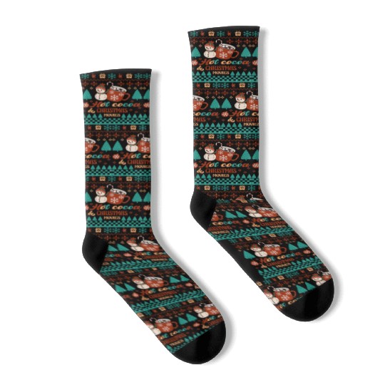 Funny Christmas Hot cocoa christmas movies Socks