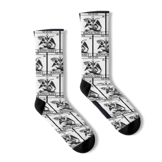 Baphomet Tarot Card Satanic Occult Socks