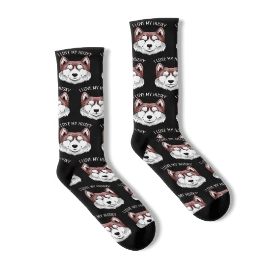 Dog Lover - I Love My Husky Socks