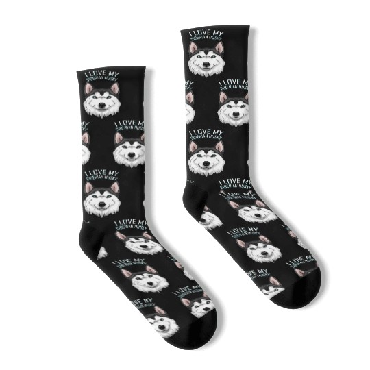Dog Lover - I Love My Siberian Husky Socks