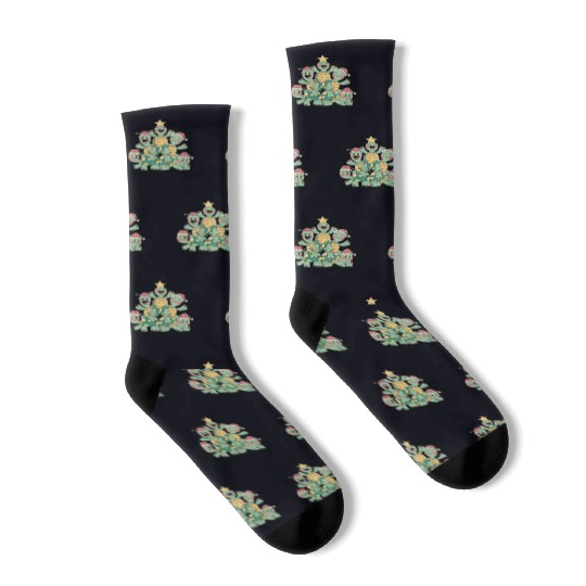 Funny Turtles Christmas Tree Christmas Socks